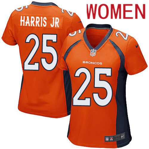 Women Denver Broncos #25 Chris Harris Jr Nike Orange Game Player NFL Jersey->women nfl jersey->Women Jersey